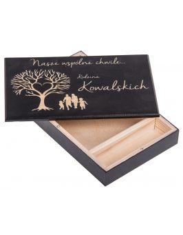 Czarne pudełko na zdjęcia i pendrive 18x13cm