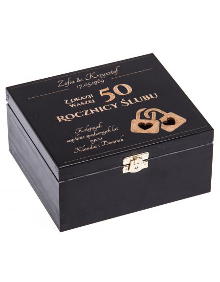 Czarne pudełko 16x18cm z grawerem