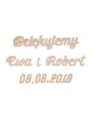 Napis dziękujemy wesele dekoracje ślubne IMIĘ DATA