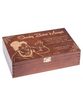 Pudełko drewniane DZIEŃ BABCI I DZIADKA prezent grawer, 28x16 kolor orzech