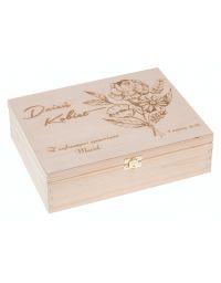 Pudełko drewniane 28x22 Dzień Kobiet, grawer